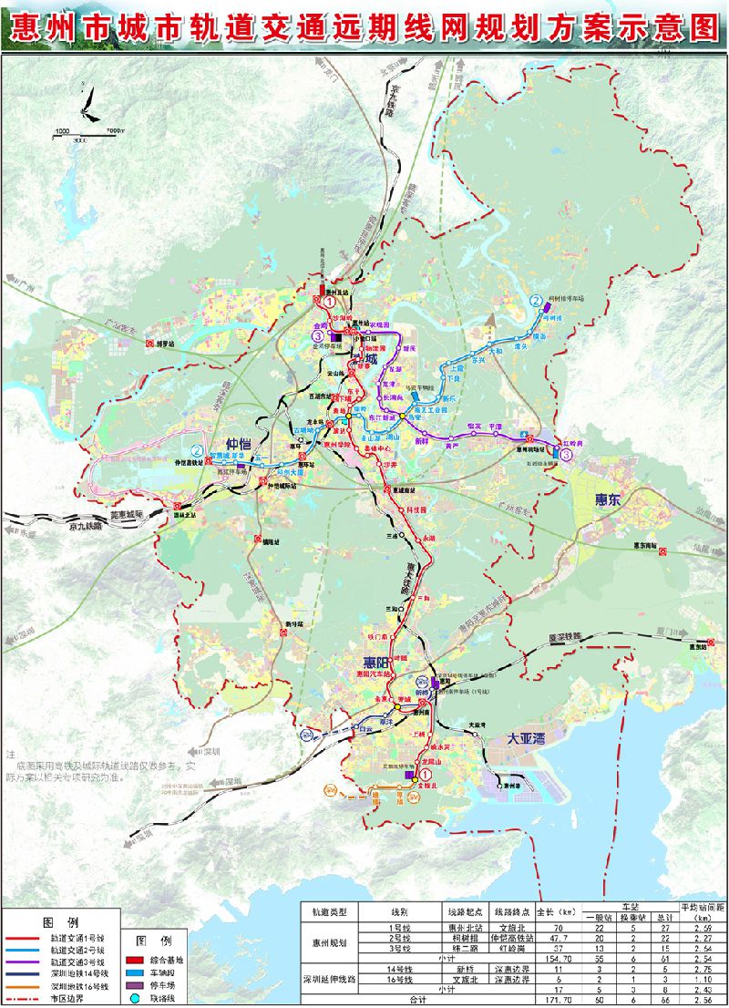 惠州地铁最新规划(附地铁线路规划图)