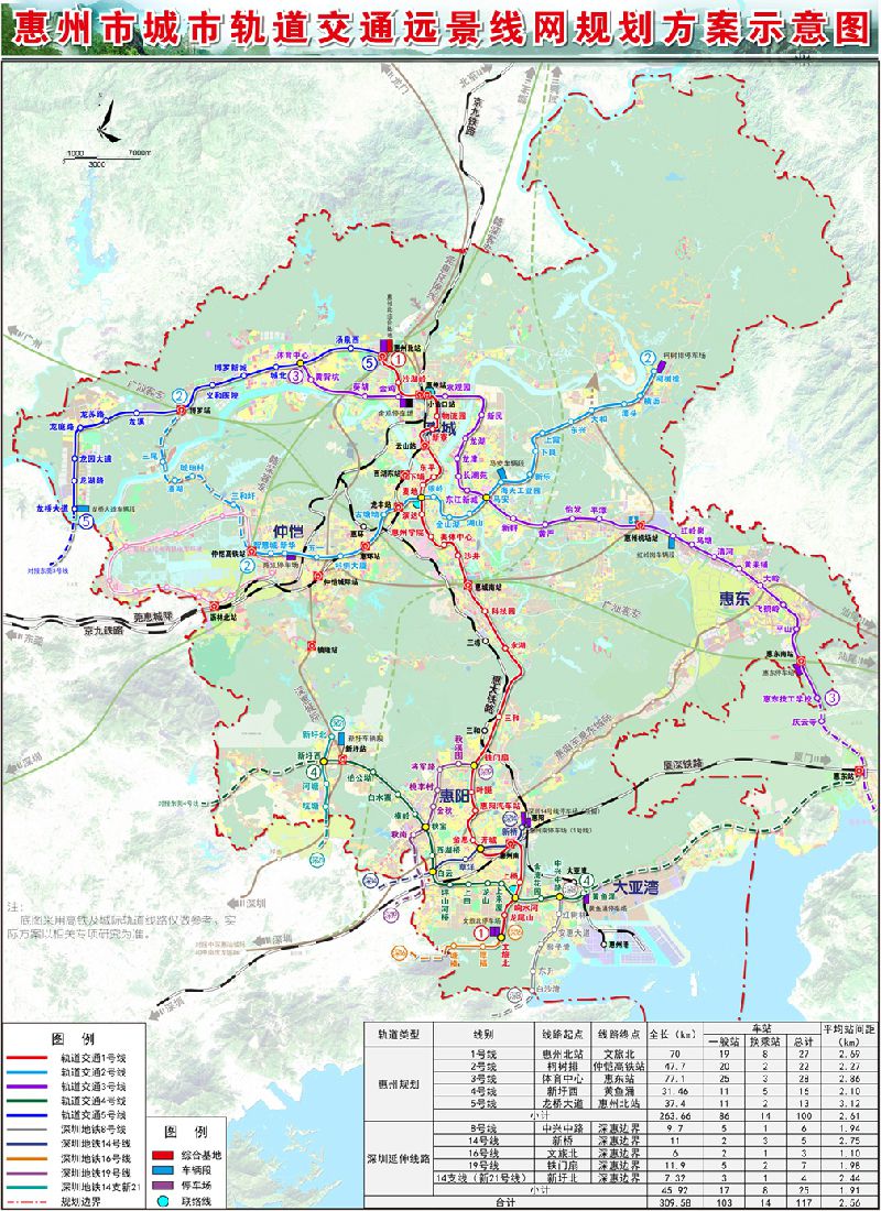 惠州地铁最新规划(附地铁线路规划图)